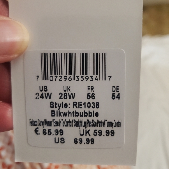 REKUCCI infinite comfort straight cut tummy control pull on pants 24W nwt - Picture 5 of 12